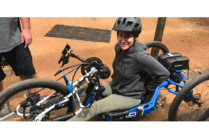 Ebony on her mountain bike.