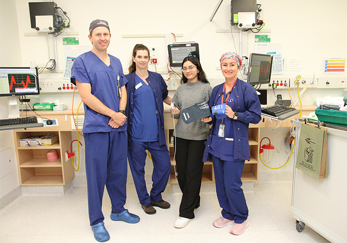 Hospital staff with reusable items